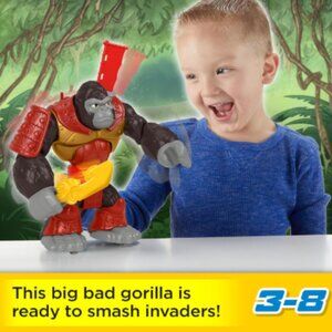 Fisher-Price Imaginext Preschool Toy Silverback Gorilla Smash 8-in Figure